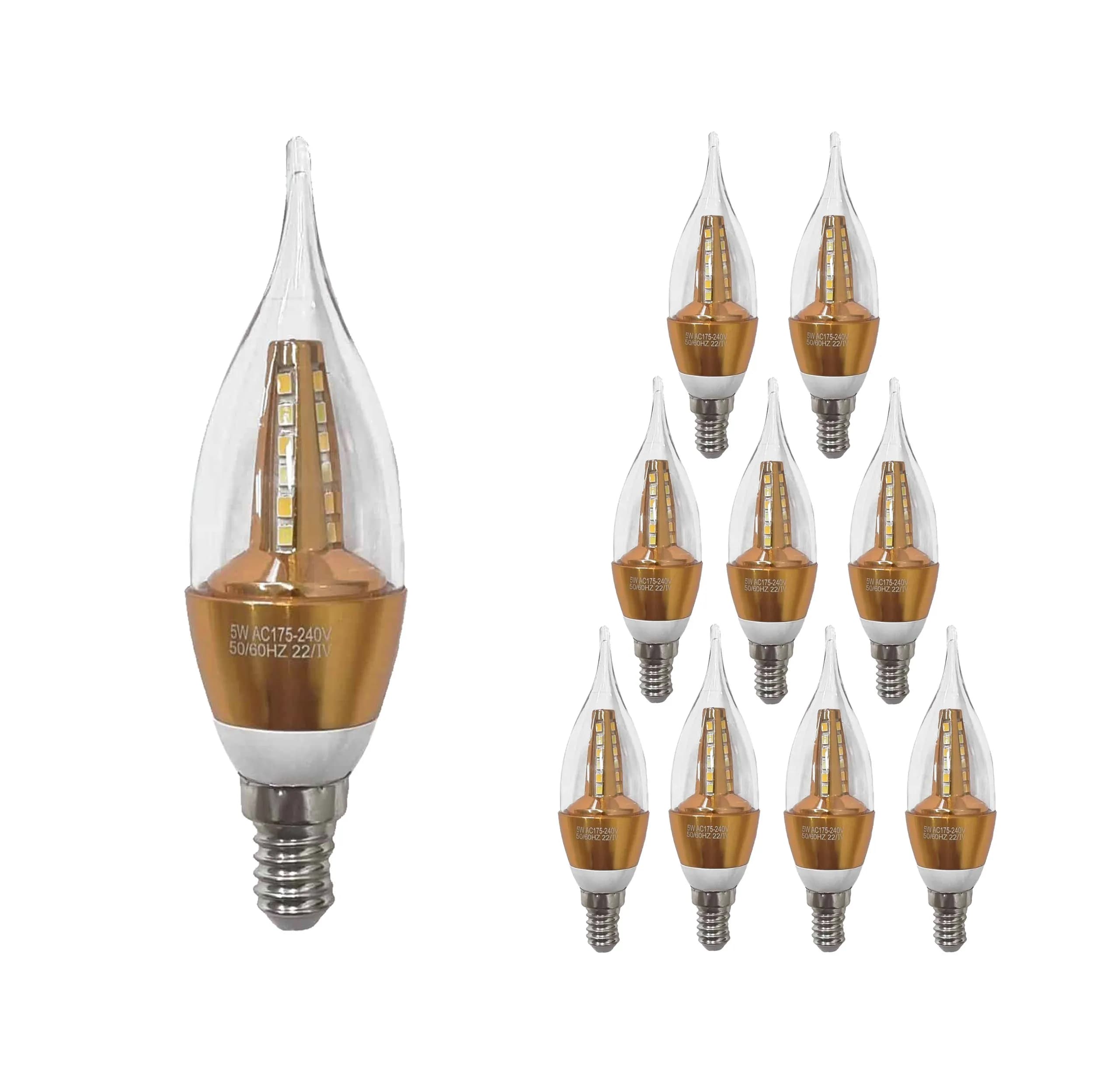 E14 LED Guld 3 färger 5W